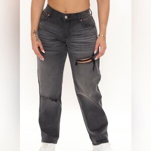Black Wash ripped boyfriend jeans (NWT)